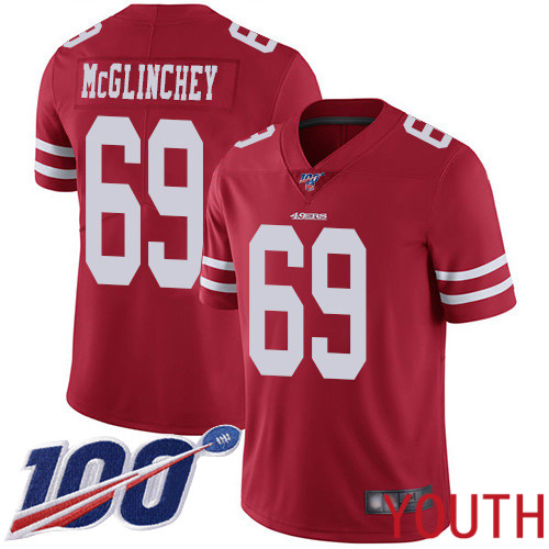 San Francisco 49ers Limited Red Youth Mike McGlinchey Home NFL Jersey #69 100th Season Vapor Untouchable->san francisco 49ers->NFL Jersey